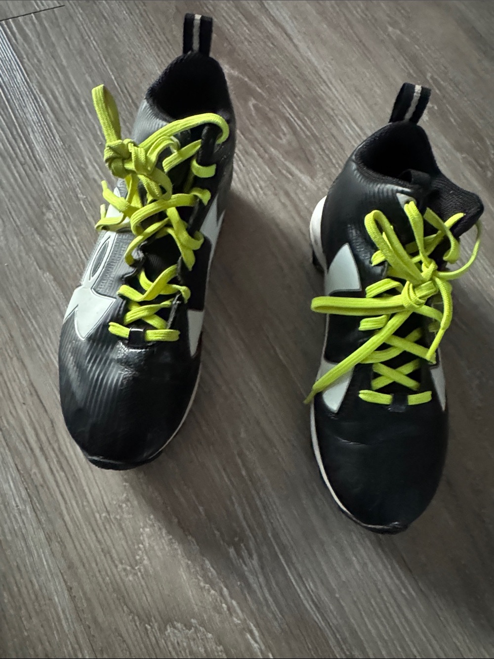 Under Armour Kids Black Sneakers with Neon Yellow Laces
